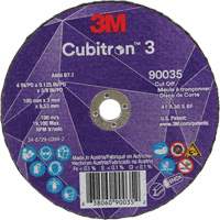 Meule &agrave; tronçonner Cubitron 3, 4" x 1/8", Arbre de 3/8", Type T1, C&eacute;ramique, 21000 Tr/min O-Max