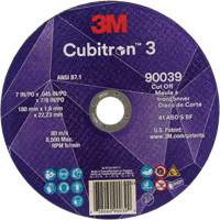 Cubitron 3 Cut-Off Wheel, 7" x 0.09", 7/8" Arbor, Type T27, Ceramic, 8500 RPM O-Max