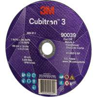 Cubitron 3 Cut-Off Wheel, 7" x 0.09", 7/8" Arbor, Type T27, Ceramic, 8500 RPM O-Max