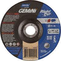 Gemini RightCut Right Angle Cut-Off Wheel, 6" x 0.045", 7/8" Arbor, Type 27/42, Aluminum Oxide, 10185 RPM O-Max