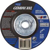 Gemini XXL Grinding Wheel, 4-1/2" x 1/4", 5/8"-11 Arbor, Aluminum Oxide, Type 27 O-Max