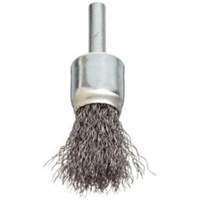 Stem Mounted Crimped Wire Brush, 3/4", 0.006" Fill, 1/4" Shank O-Max