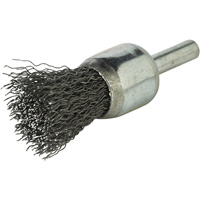 Stem Mounted Crimped Wire Brush, 3/4", 0.014" Fill, 1/4" Shank NZ786 | O-Max