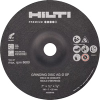 AG-D SP Premium Grinding Wheels, 5" x 1/4", 7/8" Arbor, Zirconium, Type 27 O-Max