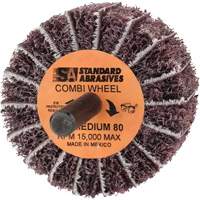 Standard Abrasives Buff and Blend Combi-Wheel 898001, 2" Dia. x 1" W, 1/4" Arbor, Aluminum Oxide O-Max