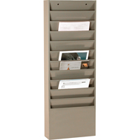 Literature Storage Racks, Stationary, 11 Slots, Steel, 13-1/4" W x 4-1/8" D x 36" H O-Max