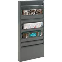 Literature Storage Racks, Stationary, 10 Slots, Steel, 13-1/8" W x 2" D x 26-1/4" H O-Max