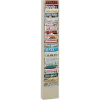Literature Rack, Wall Mount, 20 Slots, Steel, 9-3/4" W x 4-1/8" D x 58" H O-Max