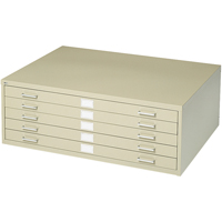 Steel Plan Files, 5 Drawers, 53-3/8" W x 41-3/8" D x 16-1/2" H O-Max
