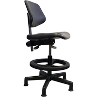 Ergonomic Seating, Polyurethane, Black, 250 lbs. Capacity O-Max