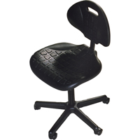 Heavy-Duty Ergonomic Seating, Polyurethane, Black, 250 lbs. Capacity O-Max