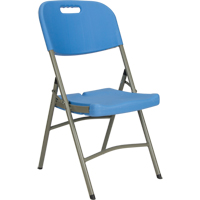 Chaise pliante, Polyéthylène, Bleu, Capacité 350 lb OP449 | O-Max
