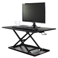 Bureau ajustable pour travail assis et debout, Modèle de bureau, 15-3/4" h x 31-1/2" la x 22-1/2" p, Noir OP563 | O-Max