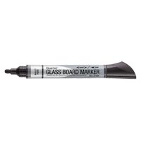 Marqueur effaçable &agrave; sec pour verre de premi&egrave;re qualit&eacute;, Noir, Pointe Ronde O-Max