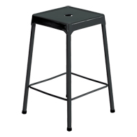 Tabouret en acier pour comptoir Safco, Stationnaire, Fixe, 25", Acier Si&egrave;ge, Noir O-Max