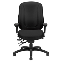 Overtime High Back Chair, Fabric, Black, 300 lbs. Capacity O-Max