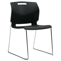 Chaise, Plastique, Hauteur 32-1/2", Capacité 300 lb, Noir OP933 | O-Max