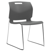 Chair, Plastic, 32-1/2" High, 300 lbs. Capacity, Grey OP935 | O-Max