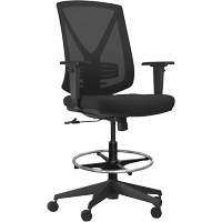 Chaise ajustable &agrave; basculement synchronis&eacute; s&eacute;rie Activ, Tissu/Mailles, Noir, Capacit&eacute; 275 lb O-Max