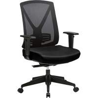 Chaise ajustable de premi&egrave;re qualit&eacute; &agrave; basculement synchronis&eacute; s&eacute;rie Activ, Tissu/Mailles, Noir, Capacit&eacute; 275 lb O-Max