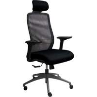 Chaise de bureau ajustable série Era<sup>MC</sup> avec appui-tête, Tissu/Mailles, Noir, Capacité 250 lb OQ968 | O-Max