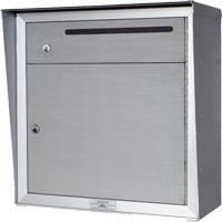 Collection Box, Wall -Mounted, 12-3/4" x 16-3/8", 2 Doors, Aluminum O-Max
