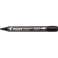 Marqueur permanent Pilot 100, Noir, Pointe Ronde O-Max