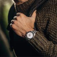 Arctic Edition Large Diver's Automatic GSAR Watch with Stainless Steel Bracelet, Digital, Battery Operated, 41 mm, Silver O-Max