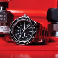 Jumbo Day/Date Automatic Watch with Stainless Steel Bracelet, Digital, Battery Operated, 46 mm, Silver O-Max