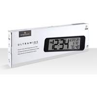 Ultra-Wide Clock with Atomic Accuracy, Digital, Battery Operated, Black OR487 | O-Max