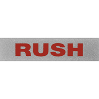&eacute;tiquettes pour traitement sp&eacute;cial Rush, 5" lo x 2" la, Noir/rouge O-Max