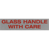 &eacute;tiquettes pour traitement sp&eacute;cial Glass Handle with Care, 5" lo x 2" la, Noir/rouge O-Max
