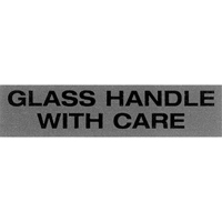&eacute;tiquettes pour traitement sp&eacute;cial Glass Handle with Care, 5" lo x 2" la, Noir/rouge O-Max