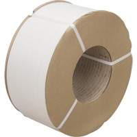 Strapping, Polypropylene, 3/8" W x 12900' L, White, Machine Grade O-Max