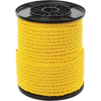 3/8" Yellow Twisted 3-Strand Rope, Polypropylene, 250' O-Max