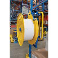 Strapping Dispenser, Polyester/Steel/Polypropylene Straps, 16"/8" Core Dia., 3"/8"/6" Roll Width O-Max