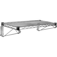 Wall Mount Wire Shelving Kit, Single Bracket, 200 lbs. Capacity, 14" D O-Max