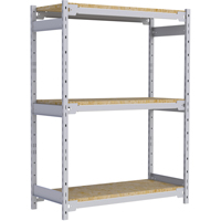Wide Span Record Storage Shelving, Steel, 3 Shelves, 42" W x 18" D x 60" H O-Max