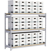 Wide Span Record Storage Shelving, Steel, 3 Shelves, 72" W x 18" D x 60" H O-Max