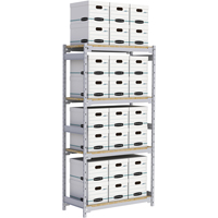 Wide Span Record Storage Shelving, Steel, 4 Shelves, 42" W x 18" D x 84" H O-Max