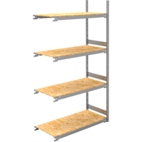 Wide Span Record Storage Shelving, Steel, 4 Shelves, 42" W x 18" D x 84" H, Add-On Kit O-Max