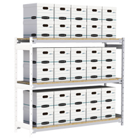 Wide Span Record Storage Shelving, Steel, 3 Shelves, 72" W x 18" D x 60" H, Add-On Kit O-Max
