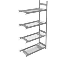Wide Span Storage Shelving, Steel, Boltless, 1340 lbs. Capacity, 42" W x 84" H x 18" D O-Max