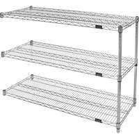 Heavy-Duty Chromate Wire Shelving, Add-On Kit, 3 Tiers, 30" W x 33" H x 18" D RN842 | O-Max