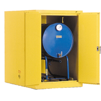 Armoires de s&eacute;curit&eacute; pour barils, Capacit&eacute; de 400 lb, Jaune O-Max