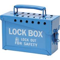 Coffret de s&eacute;curit&eacute; portatif en m&eacute;tal, Bleu O-Max