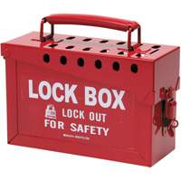 Coffret de s&eacute;curit&eacute; portatif en m&eacute;tal, Rouge O-Max