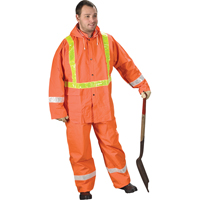 Tornado Traffic Rain Suit, PVC, Small, High Visibility Orange O-Max