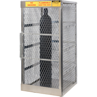 Aluminum LPG Cylinder Locker Storage, 10 Cylinder Capacity, 30" W x 32" D x 65" H, Silver SAI576 | O-Max