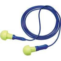 Bouchons d'oreilles d&eacute;tectables E-A-R Push-ins, Avec cordon, Taille unique, Vrac - Sac en poly, NRR dB NRR 28 dB O-Max